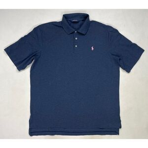 Polo Golf Ralph Lauren Polo Shirt Men Large Blue Pony Pink Short Sleeve
